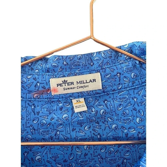 Peter Millar Summer Comfort Football Performance Polo Shirt Size XL - Picture 2 of 5